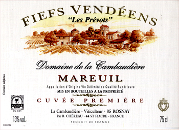Vino Val de Loire Domaine de la Cambaudi�re 2011