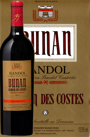 Moulin des Costes Rouge Cuvée Charriage 2014 Bandol Bio Bunan