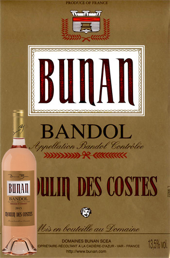 Moulin des Costes Rosé 2018 Bandol Bio Bunan